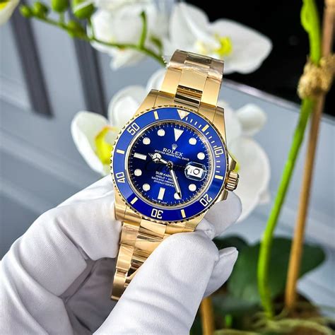 rolex submariner yellow gold blue price|Rolex Submariner blue price new.